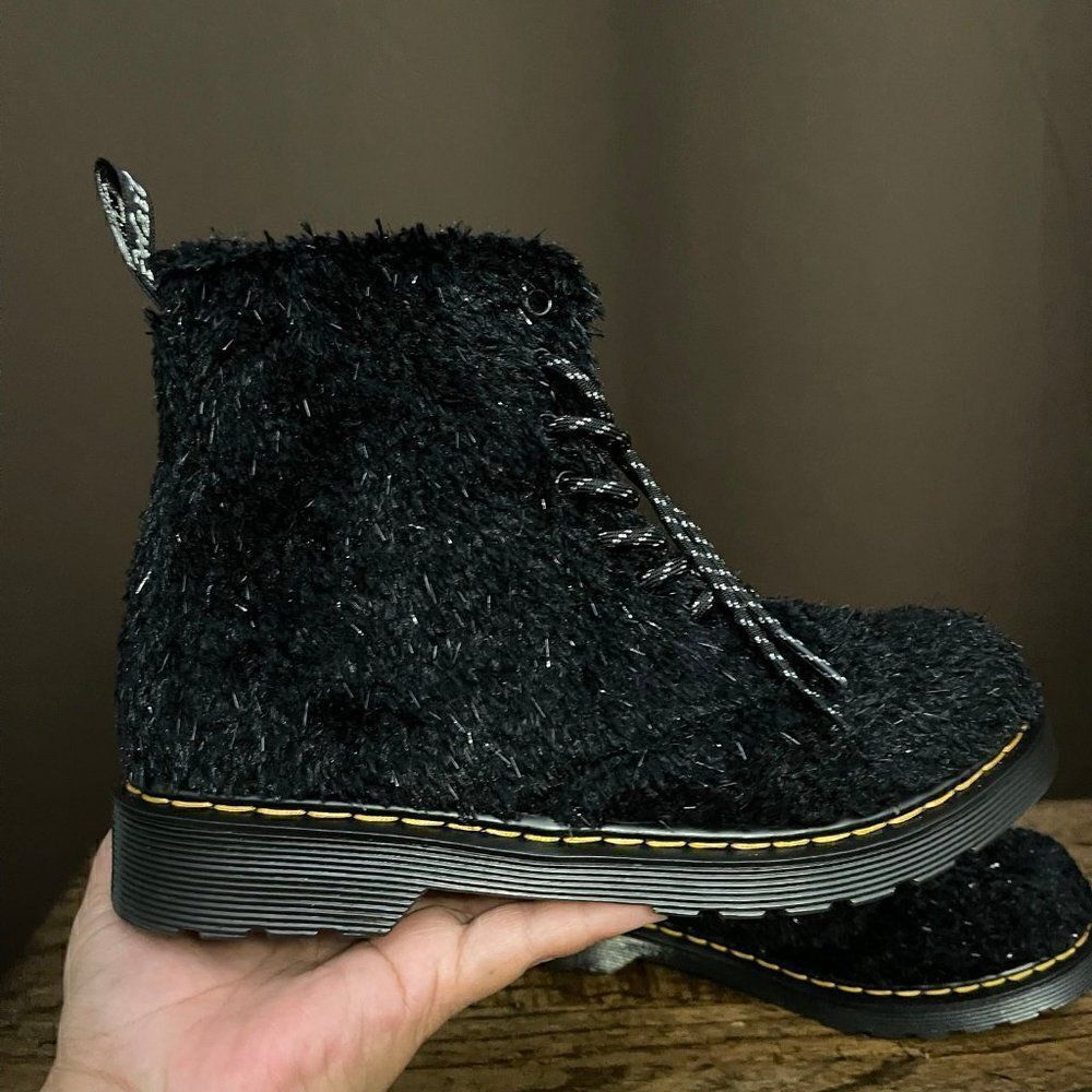 Dr. Marten Juniors New 1460 Pascal Tinsel Fur Lace Up Boots